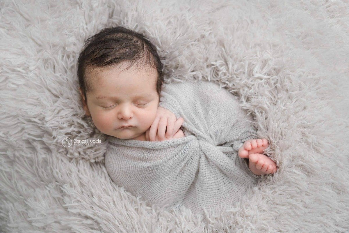 Gray/Brown Mousse Newborn Faux Fur Baby Photo Prop